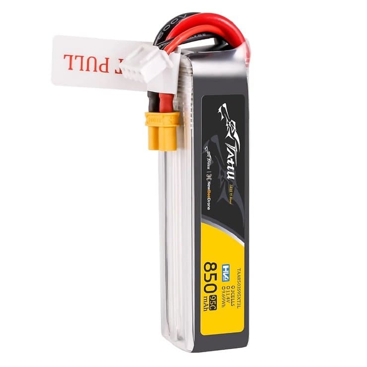 Tattu R-Line Lipo battery 850mAh 3S 11.4V 95C XT30U-F for fpv drones 1
