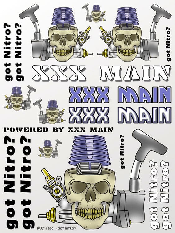 XXX Main XXXS001 Got Nitro? Sticker Sheet RC Decal for fpv drones