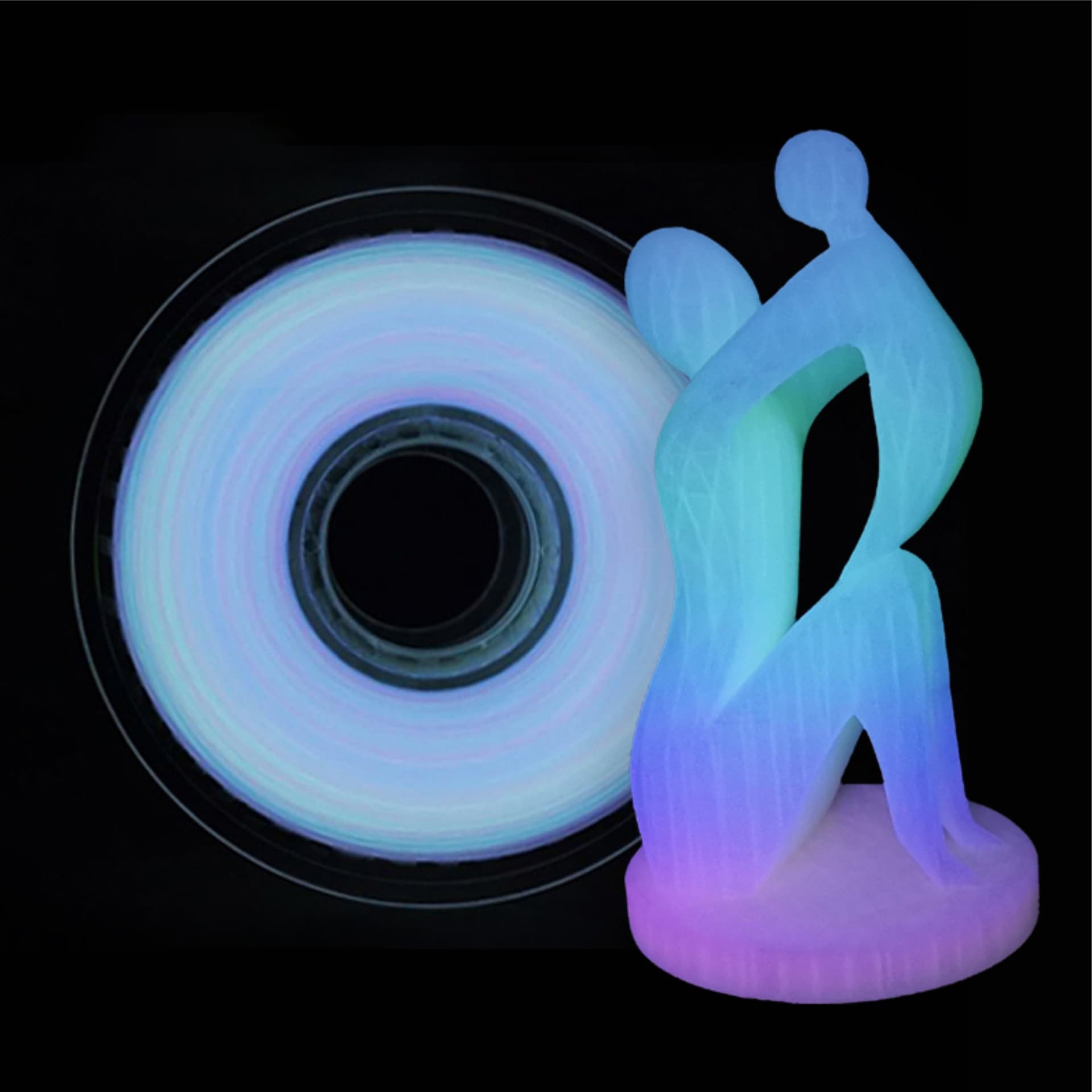 Phaser3D Luminous Rainbow PLA 1.75mm 1KG for fpv drones 2