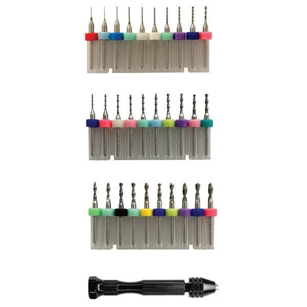 TUNGSTEN MICRO DRILL BIT SET W/HANDLE 31 PIECE for fpv drones 1
