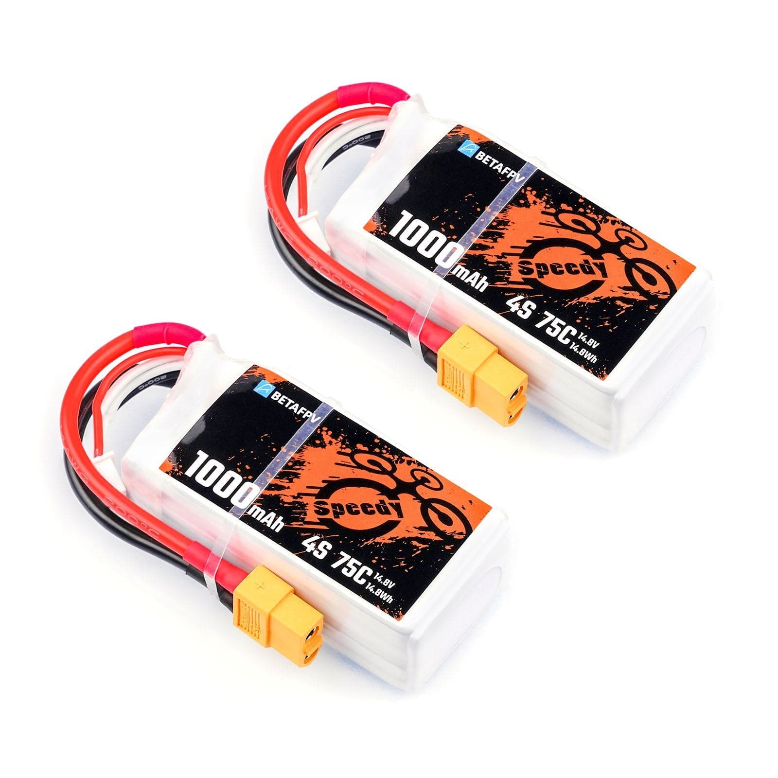 BetaFPV 1000mAh 4S 75C Lipo Battery (2pcs) for fpv drones 1