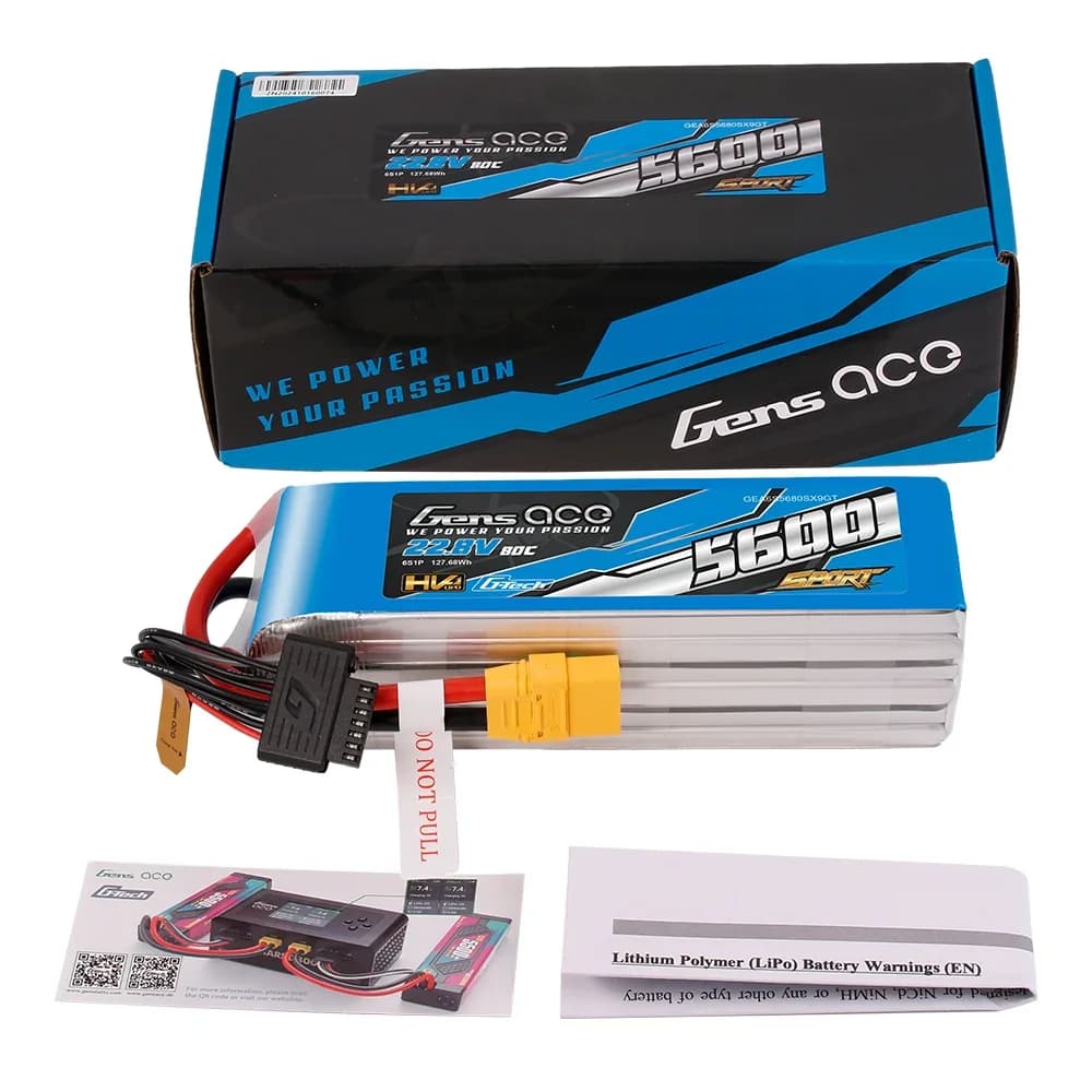 Gens Ace G-Tech 5600 mAh HV 22.8V 80C 6S Lipo Akku XT90 for fpv drones 4