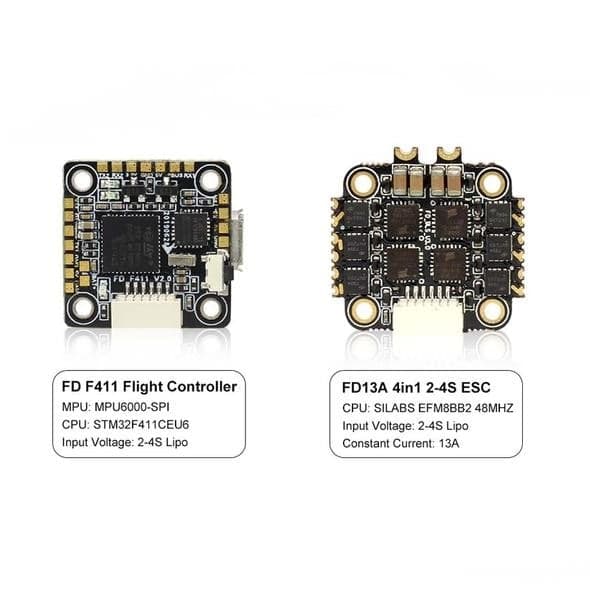 HGLRC FD413 16x16 STACK 2-4S F411 FC 13A BL_Heli_S 4in1 ESC For Toothpick for fpv drones 2