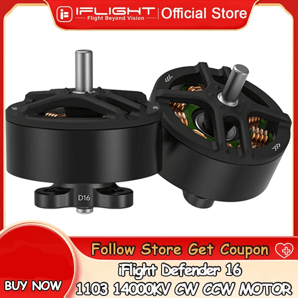 IFlight Defender 16 1103 14000KV Lightweight & Efficient CW CCW Brushless MotorS for fpv drones 2