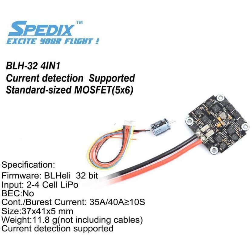 Spedix GS35 32Bit 35A 2-4S 30x30 4in1 ESC for fpv drones 1