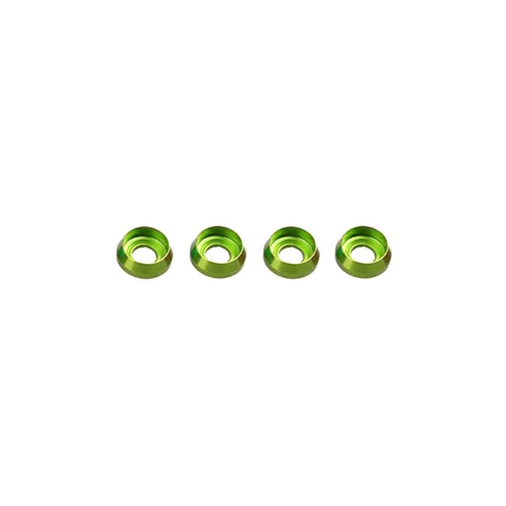 M2 Aluminium Bolkop Sluitring (4 stuks) - GROEN for fpv drones