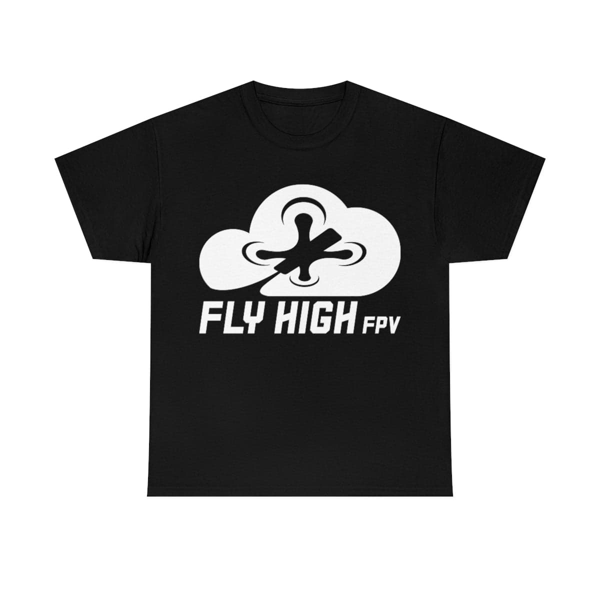 Fly High FPVTee - White Logo for fpv drones 140