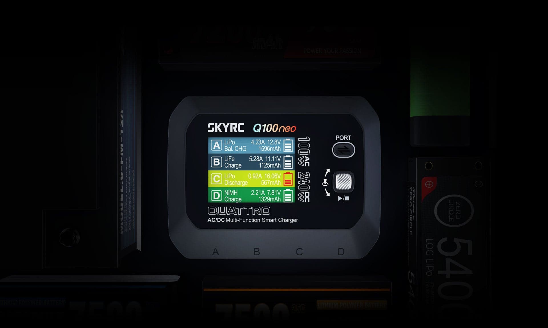 SkyRC Q100 Neo AC/DC Multi-Function Smart Charger for fpv drones 3