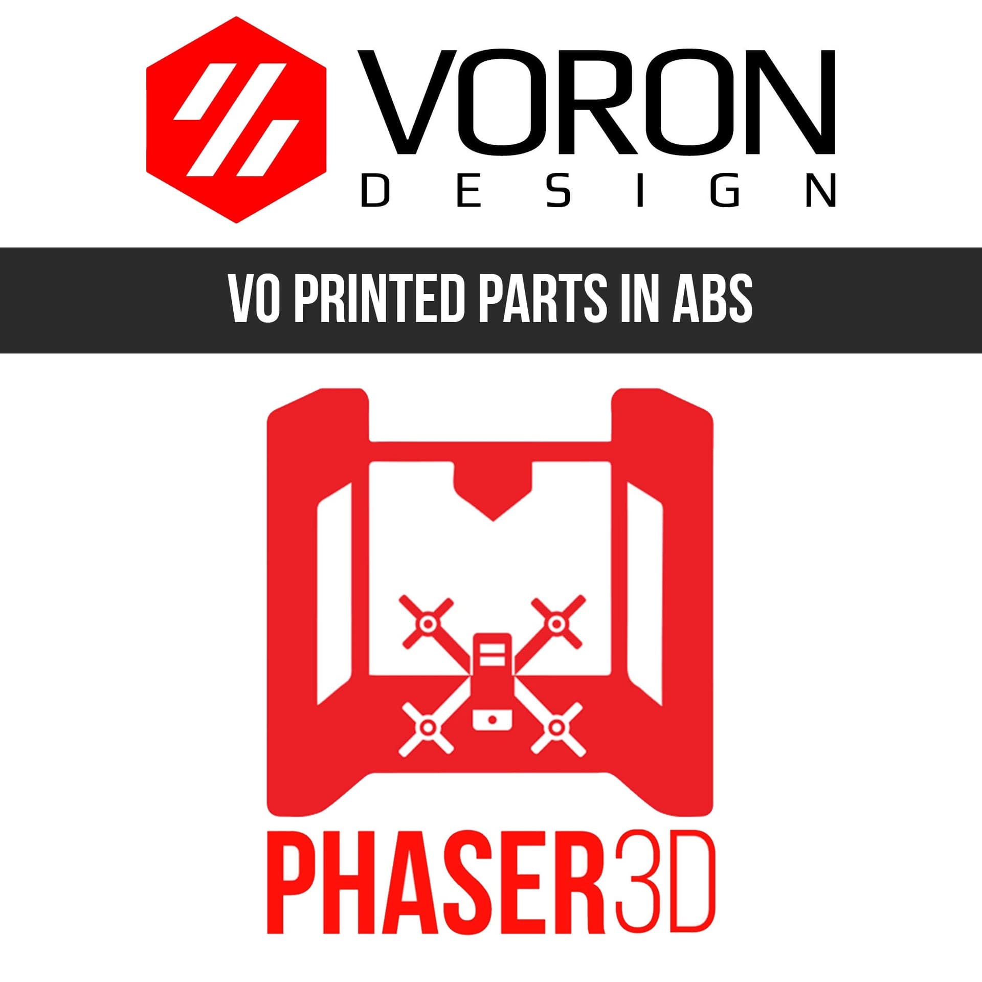 Voron 0.2 Printed Parts in ABS (Includes prints for Extrusion Top Hat)