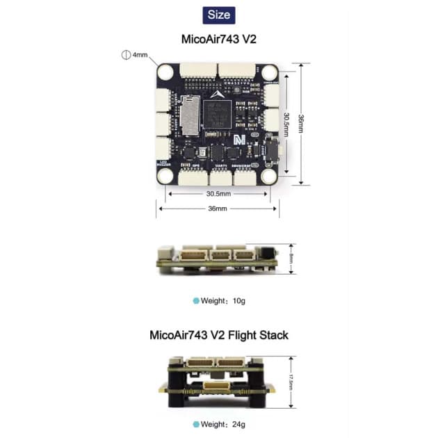 MicoAir H743 V2 drone controller, Ardupilot PX4 for fpv drones 5