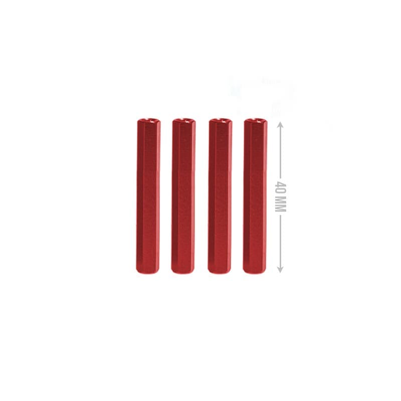 M3 Aluminium Standoffs (4 stuks) - HEX - 40mm - ROOD for fpv drones 1