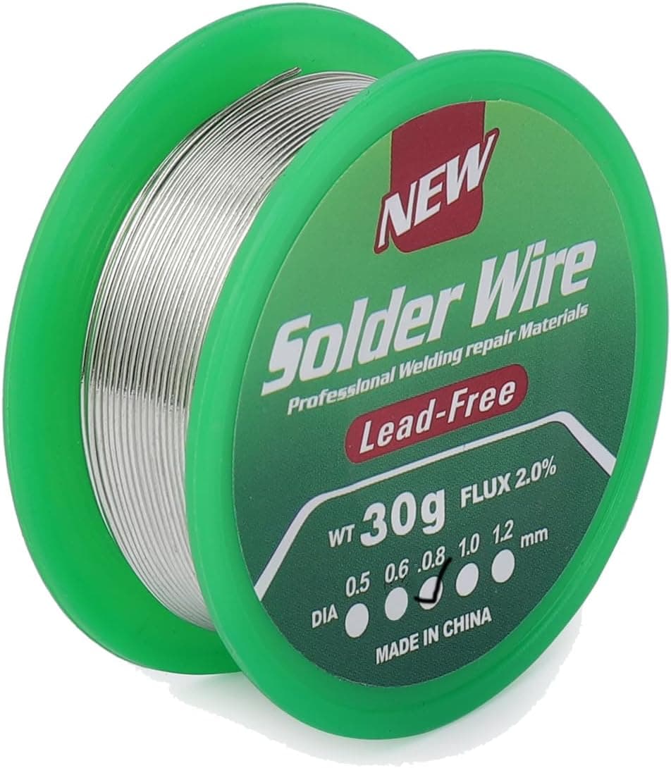 Hilo de soldadura de 0.8 mm, Sn99.3/Cu0.7, 20 g, con fundente y núcleo de resina 30g for fpv drones 1