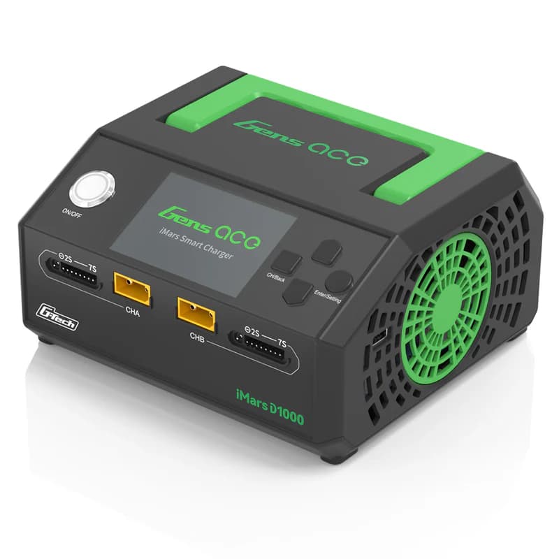 Gens ace iMars D1000 Smart Charger | Dual Channel | AC 1000W | G-Tech for fpv drones 6