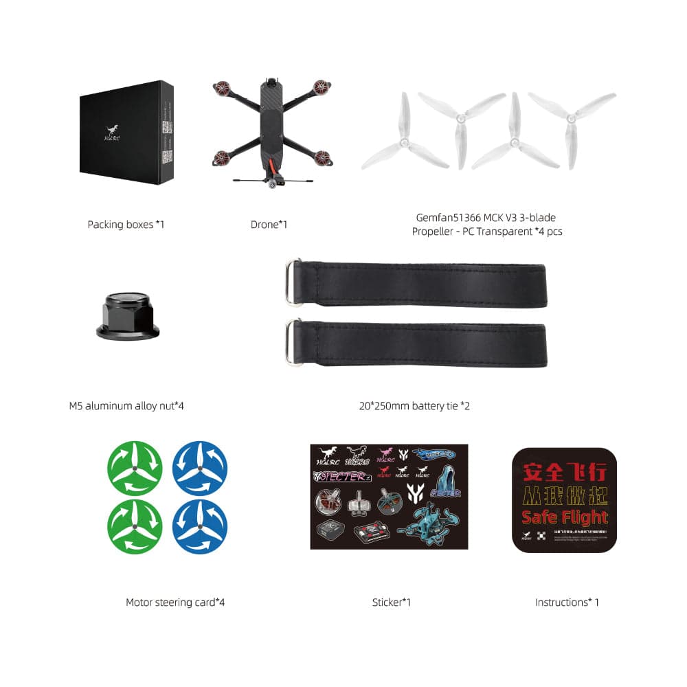 HGLRC MY5 freestyle 2306.5 motor 1.6w VTX FPV Drone for fpv drones 2