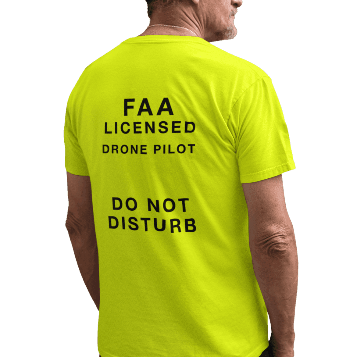 Safety Yellow FAA Licensed Drone Pilot T-Shirt by WREKD Co. for fpv drones