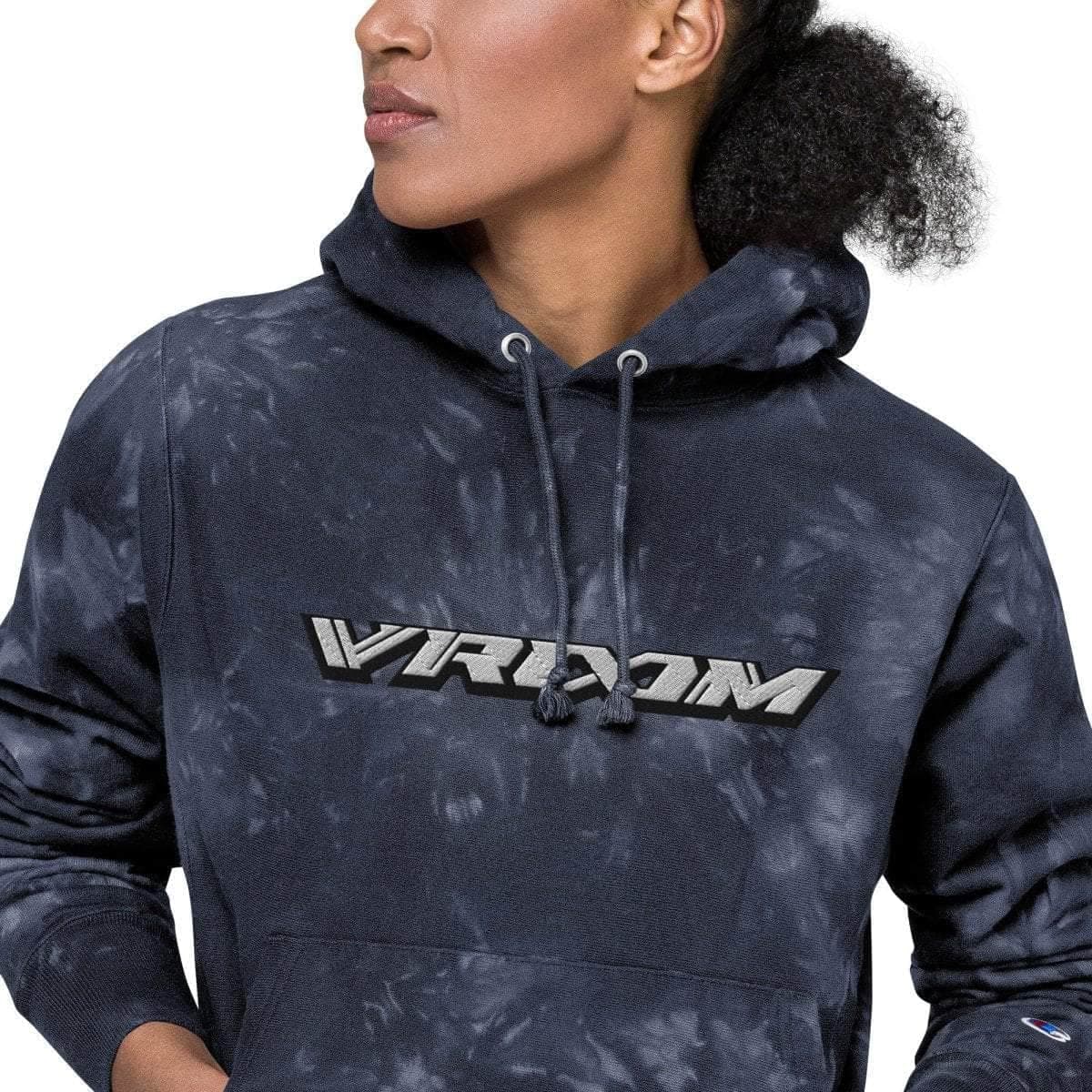 VROOM x For The Dub Embroidered Unisex Champion Tie-Dye hoodie for fpv drones 2