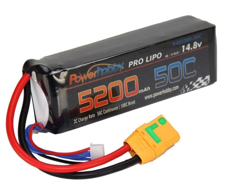 Powerhobby 4s 14.8V 5200mah 50c Lipo Baterry w XT90 Plug Soft Case 4-Cell for fpv drones 2