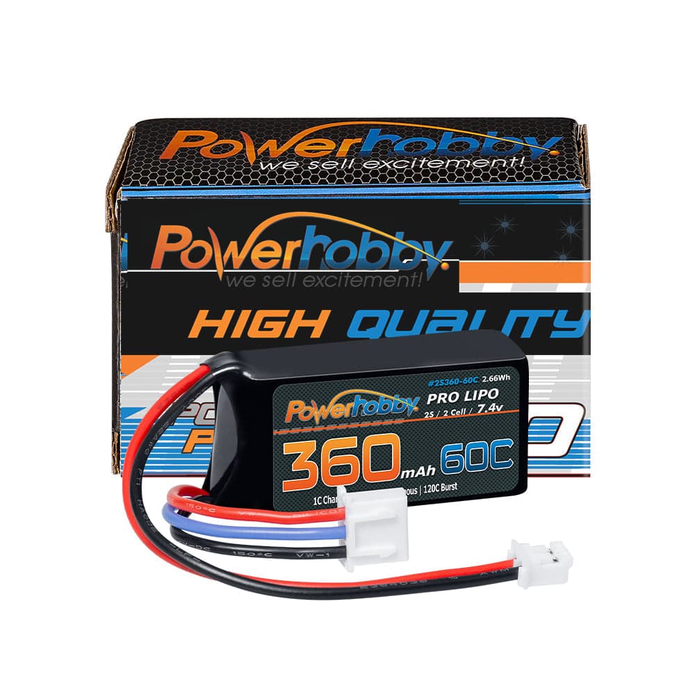 Powerhobby 2s 360mah 60C UPGRADE Lipo Battery Kyosho Mini-Z for fpv drones 2