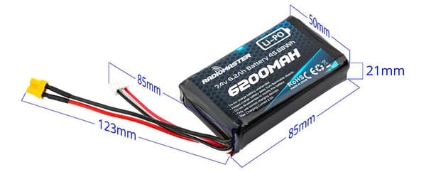 2S 7.4V 6200mAh Lipo Battery for fpv drones 1