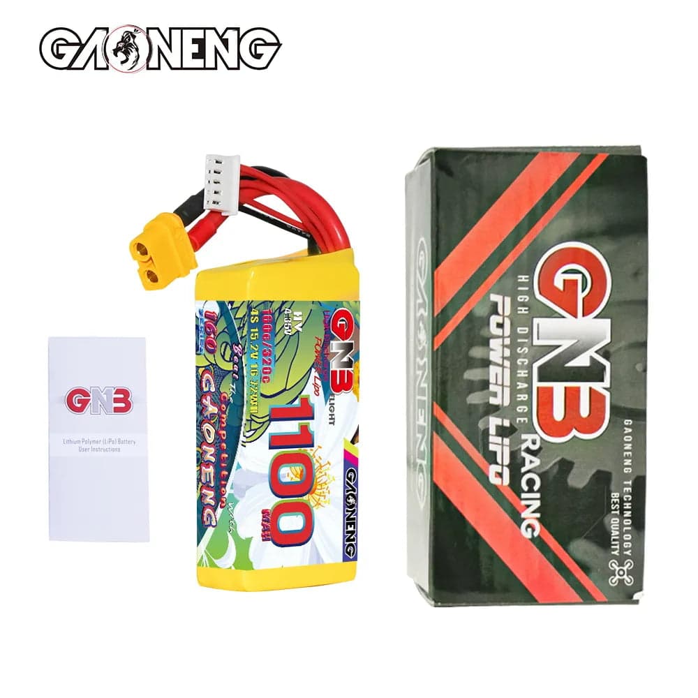 GAONENG GNB LiHV 4S 15.2V 1100mAh 160C XT60 LiPo Battery [DG] for fpv drones 5