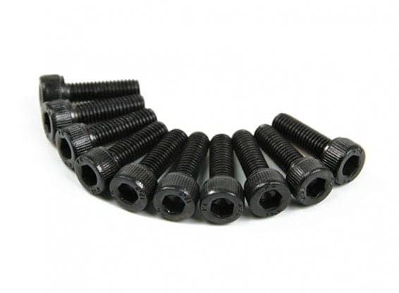 10pc M3 Cap Head Hex Screw Pack Black 8.8 Steel for fpv drones 3
