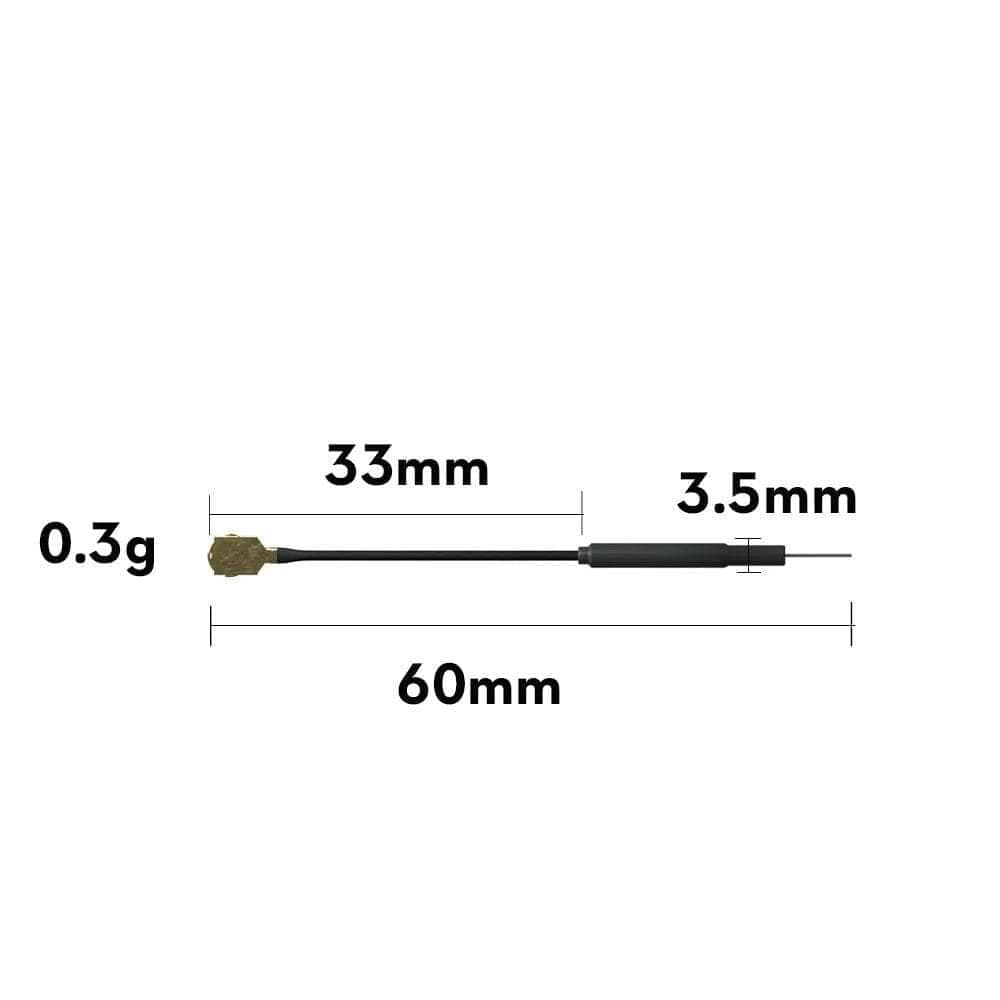 Flywoo 5.8G 3dBi Light Brass Antenna U.FL Dipole FPV Antenna 5 Pack - Linear - Choose Length for fpv drones 3
