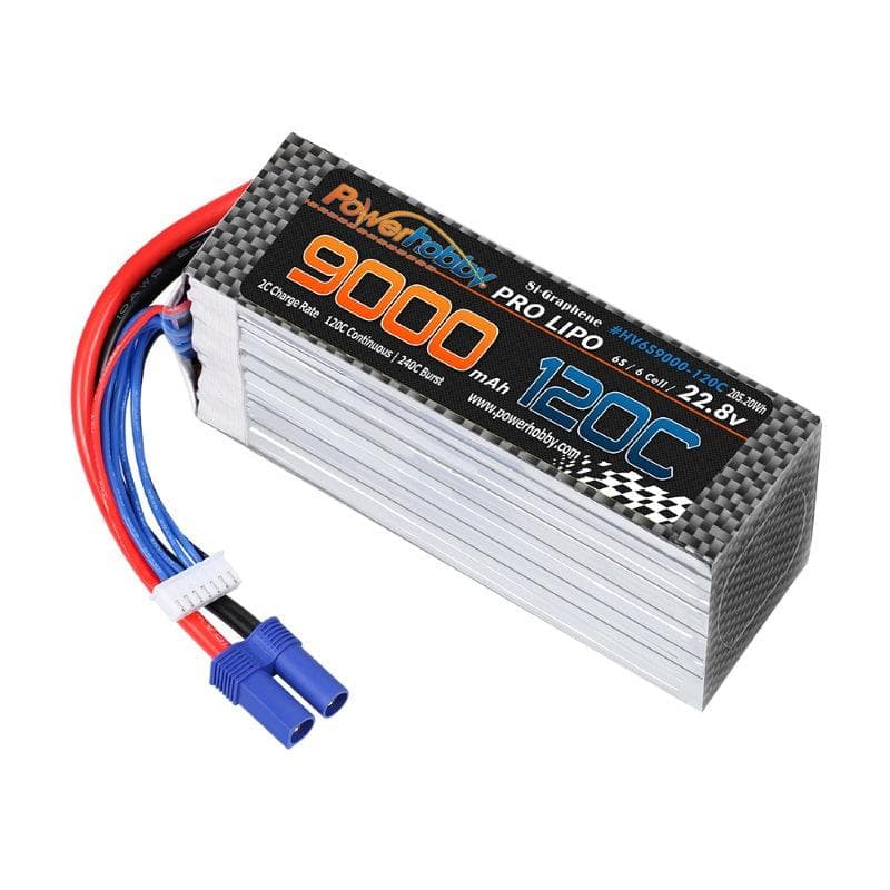 Powerhobby 6S 22.8V 9000mah 120C GRAPHENE + HV Lipo Battery w EC5 Plug for fpv drones 2