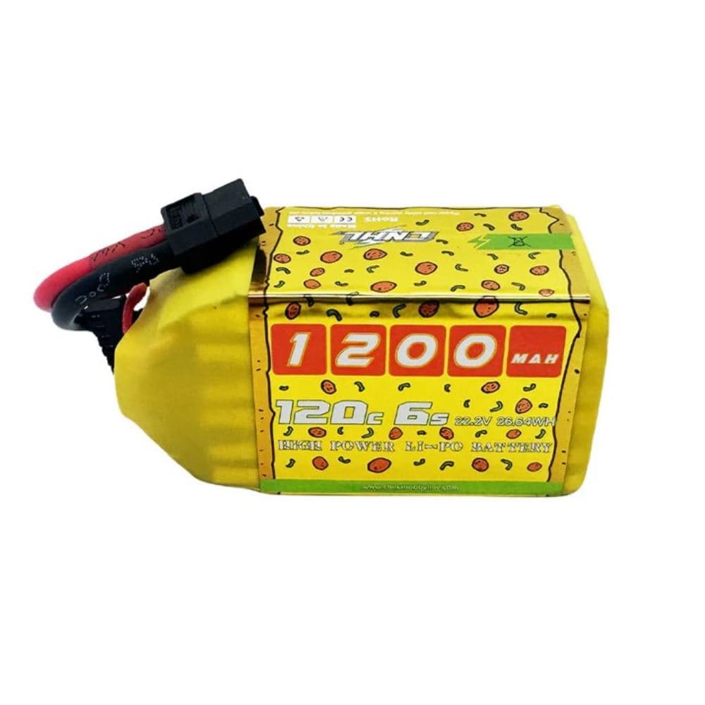 3 Pack CNHL 1200mAh 22.2V 6S 120C Pizza Series Lipo Battery - XT60 for fpv drones 1