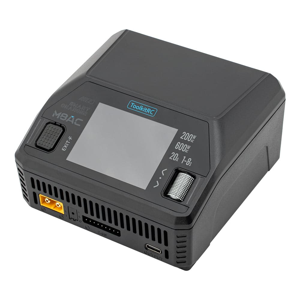 ToolkitRC M8AC 1-8S AC 200W DC 600W 20A Battery Charger - XT60