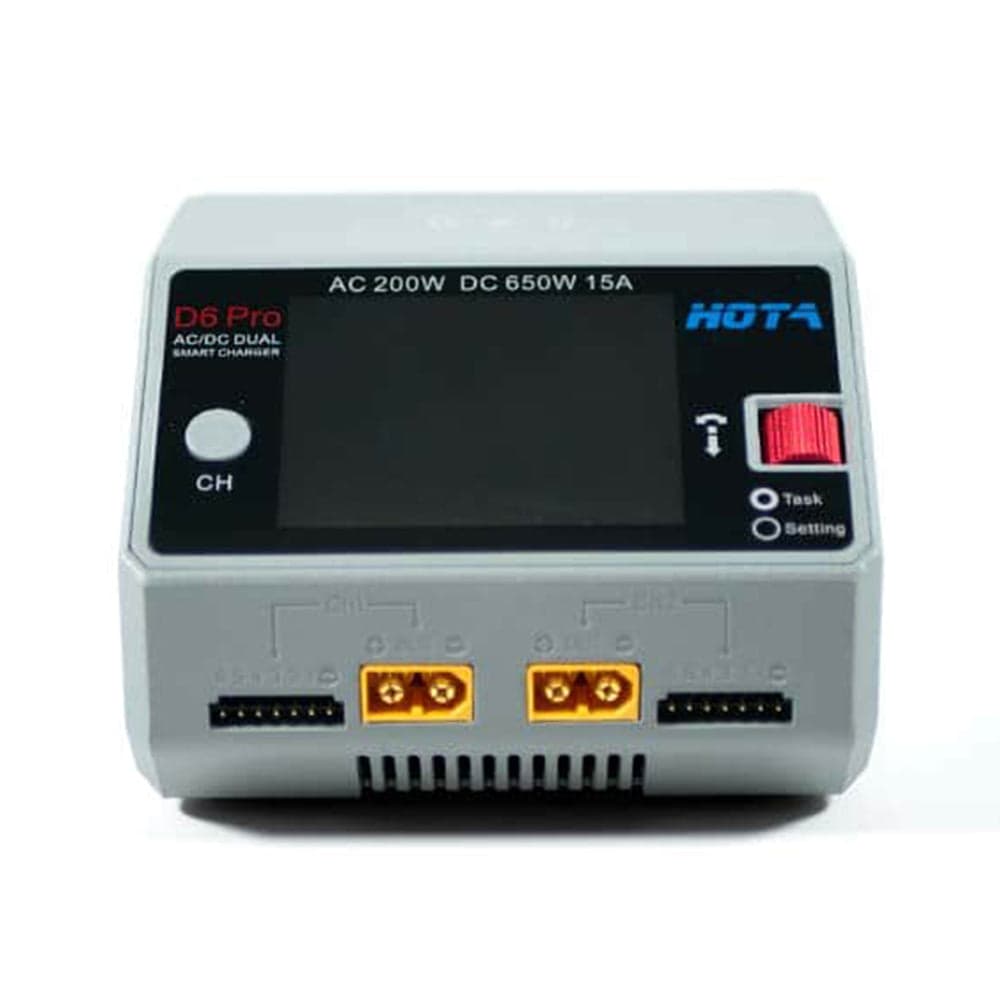 HOTA D6 PRO Dual Charger 1-6S AC200W/DC650W 15A w/ Wireless Cellphone Charging - Grey for fpv drones 4