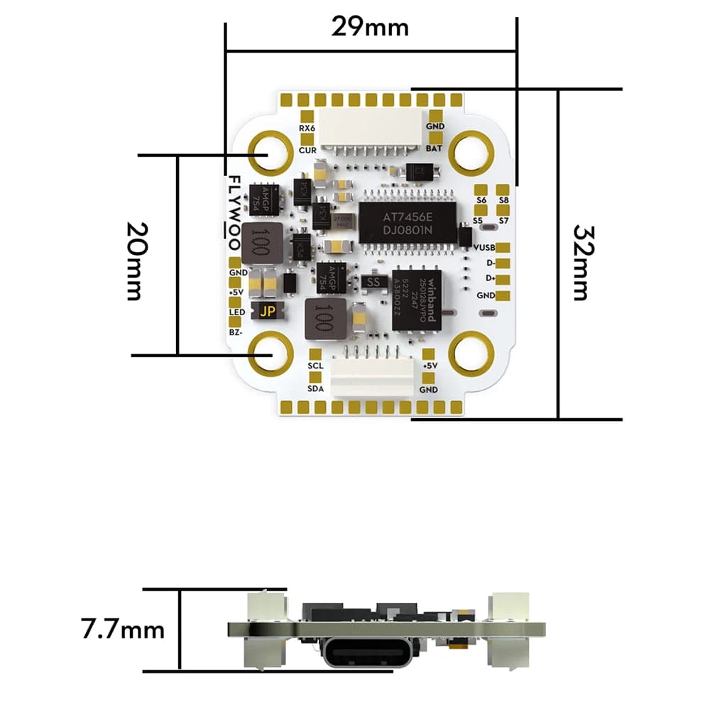 Flywoo Goku F722 Pro Mini V2 Flight Controller - 20x20mm for fpv drones 4