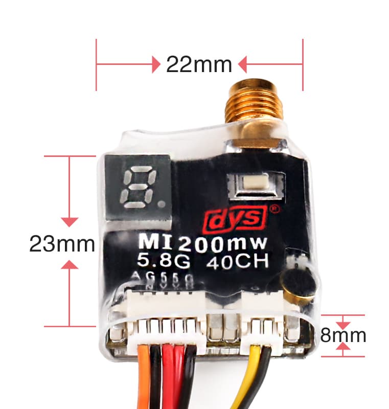 DYS Mi200 5.8G Switchable VTx for fpv drones 1
