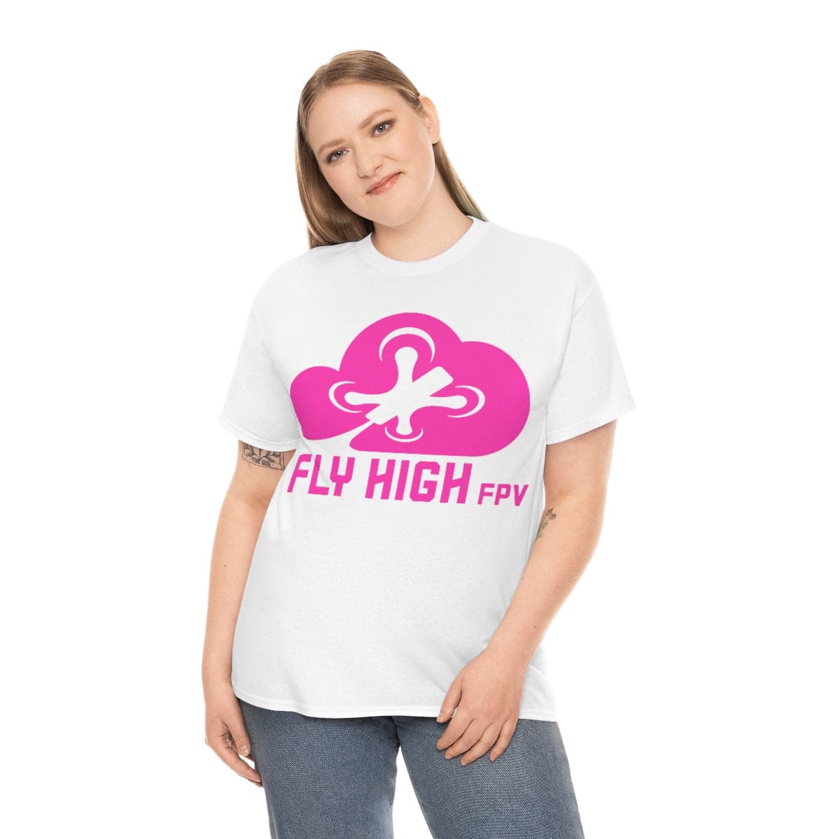 Fly High FPVTee - Pink Logo for fpv drones 121