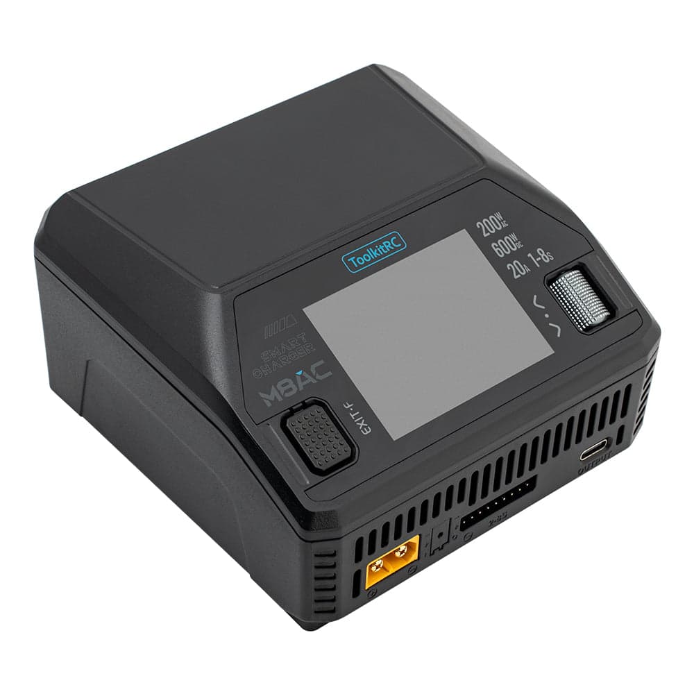 ToolkitRC M8AC 1-8S AC 200W DC 600W 20A Battery Charger - XT60 for fpv drones 1