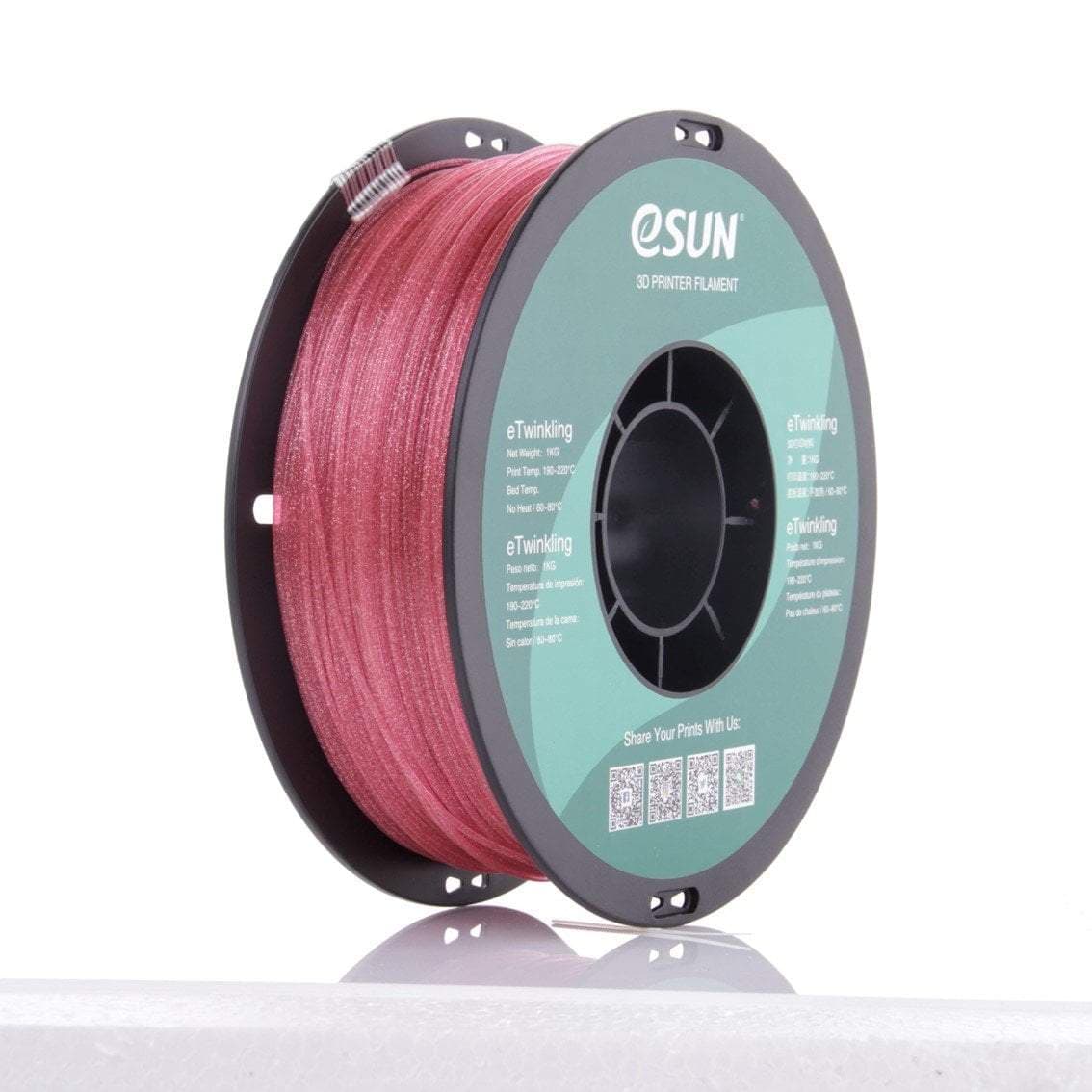 eSun eTwinkling Glitter PLA 3D Print Filament 1.75mm 1kg for fpv drones 9