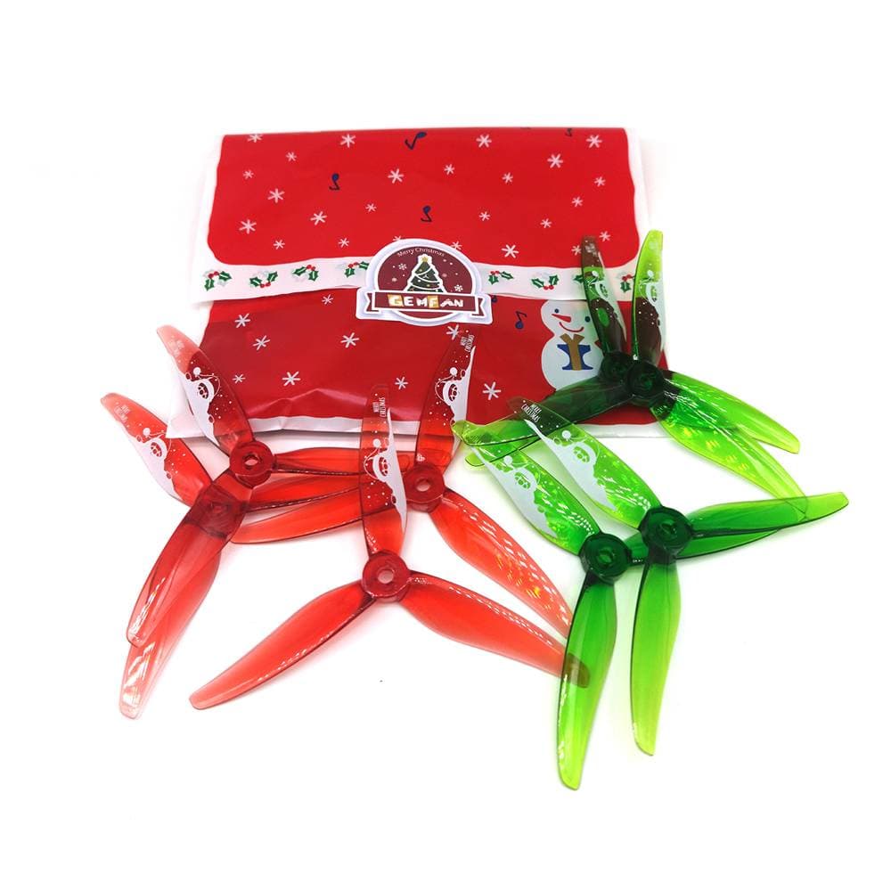 Gemfan 51466 V2 Hurricane 3-Blade Propellers (Set of 8) - Father Christmas Edition for fpv drones 1