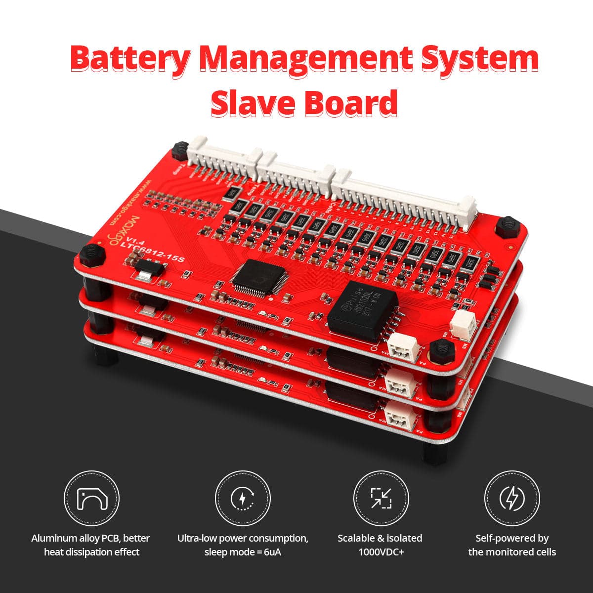 MAXKGO LTC6812 15S Smart Slave BMS li-ion Lifepo4 LTO Battery Protection Board for fpv drones 5
