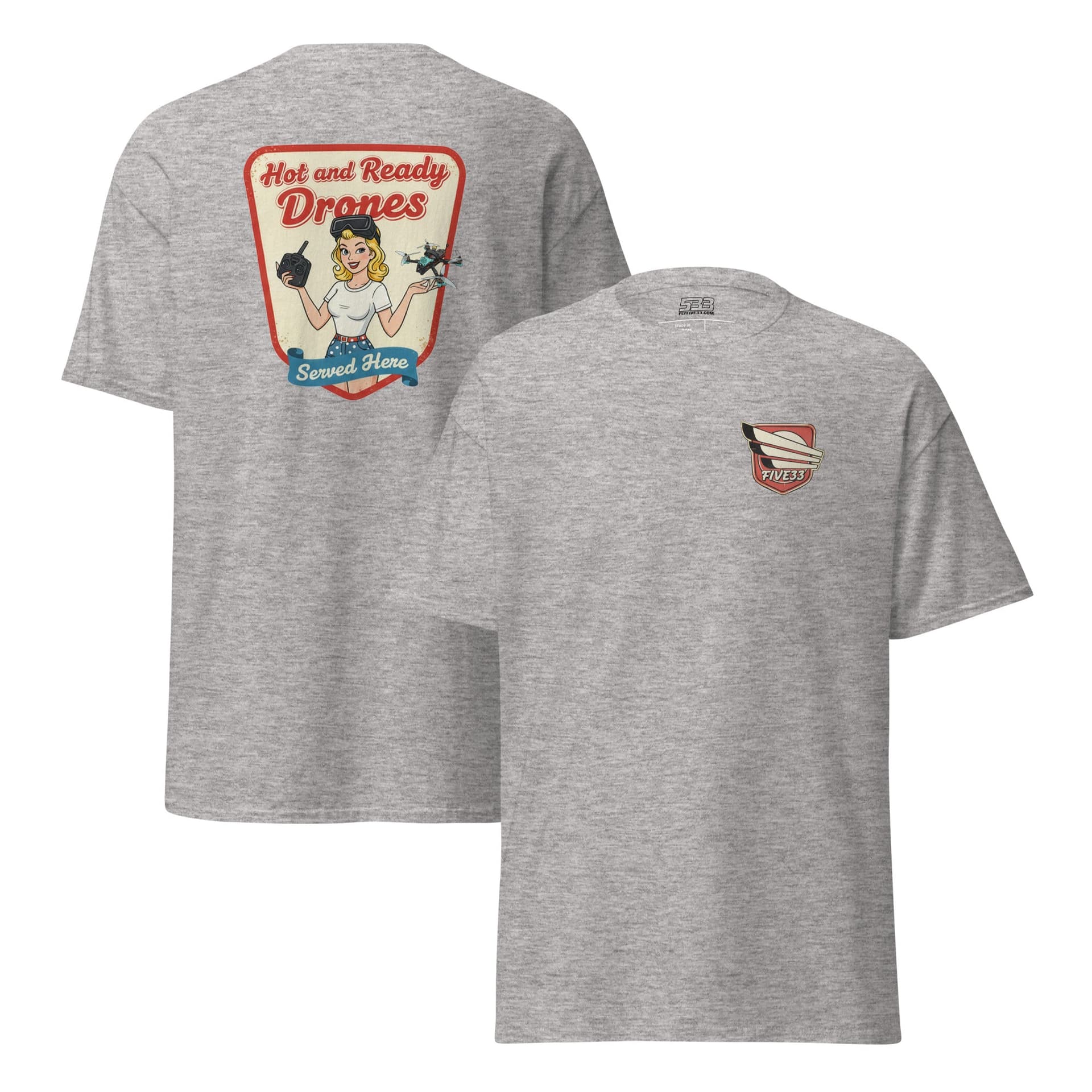 "Served Here" Retro Tee for fpv drones 3