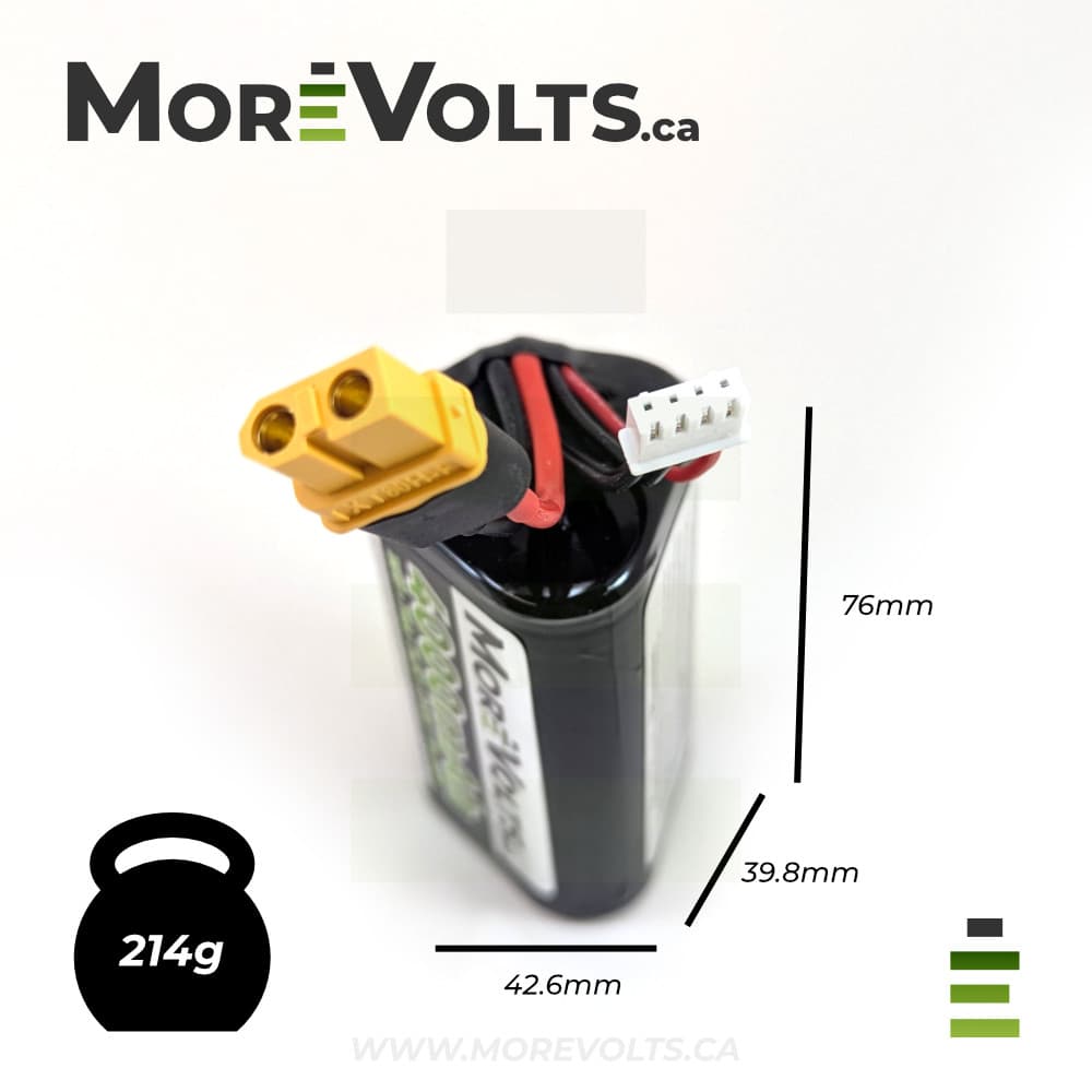 More Volts 3S1P 4000mAh 70A Li-Ion Battery for fpv drones 5