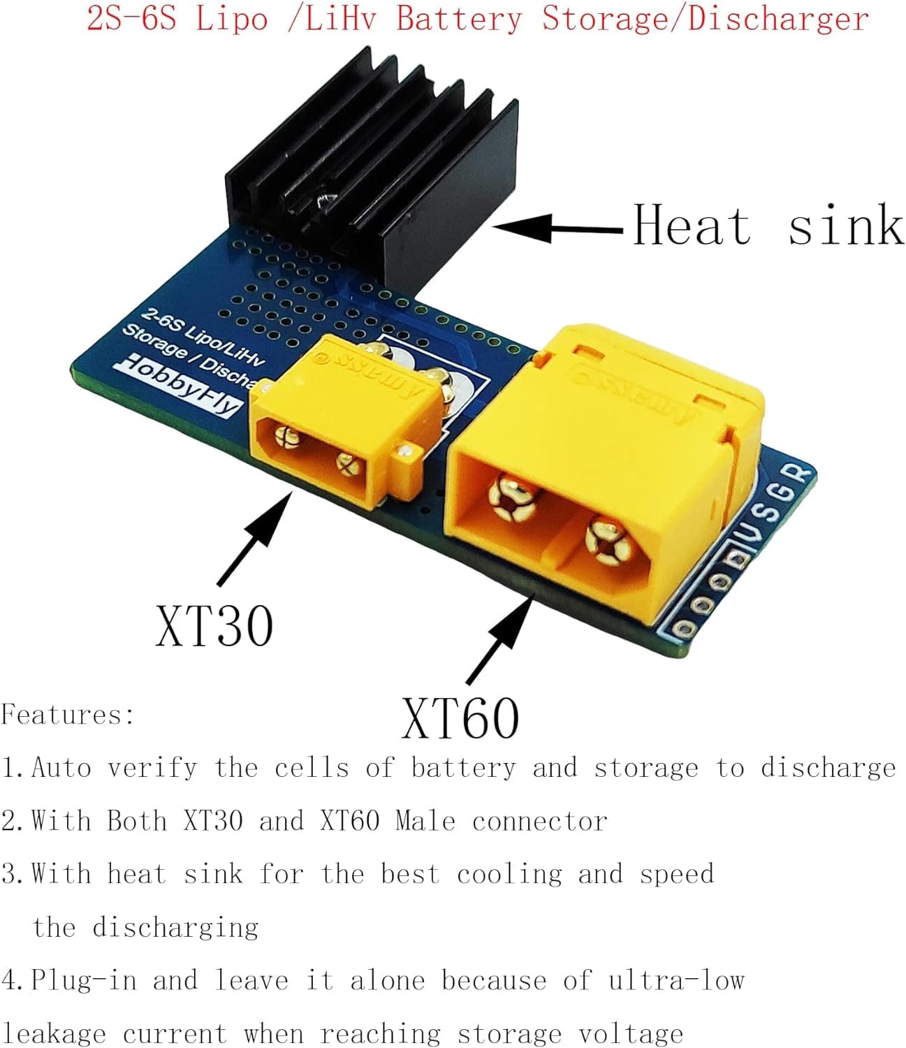 LiPo Storage  2-6S LIPO Discharger Module Built-in LED Indicator 3.8V for RC XT30 XT60  LIPO Battery Storage for fpv drones 2