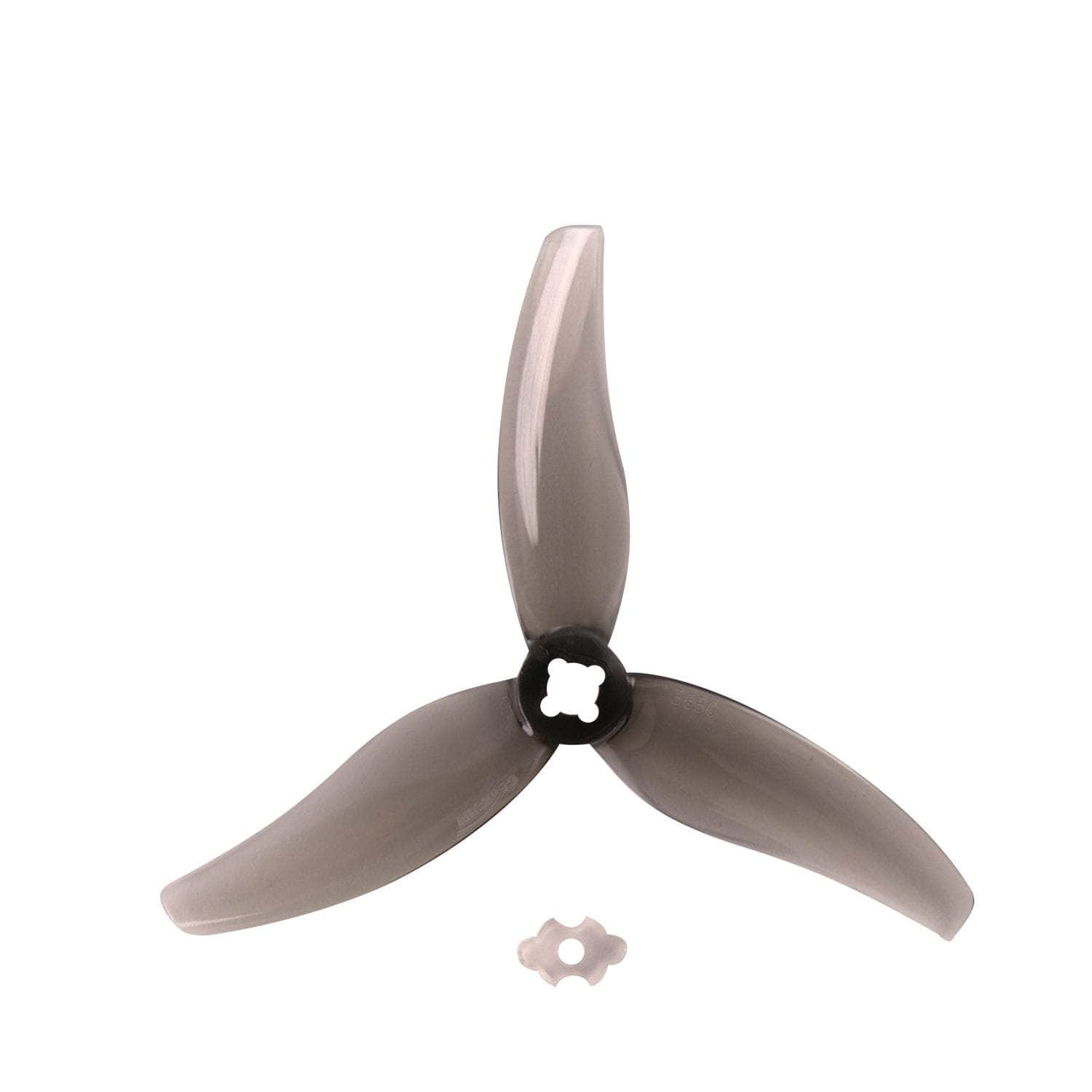 Gemfan Hurricane 3630-3 Durable Tri-Blade 3.5" Prop 4 Pack w/Adapter for 1.5mm T-Mount - Choose Your Color for fpv drones 2