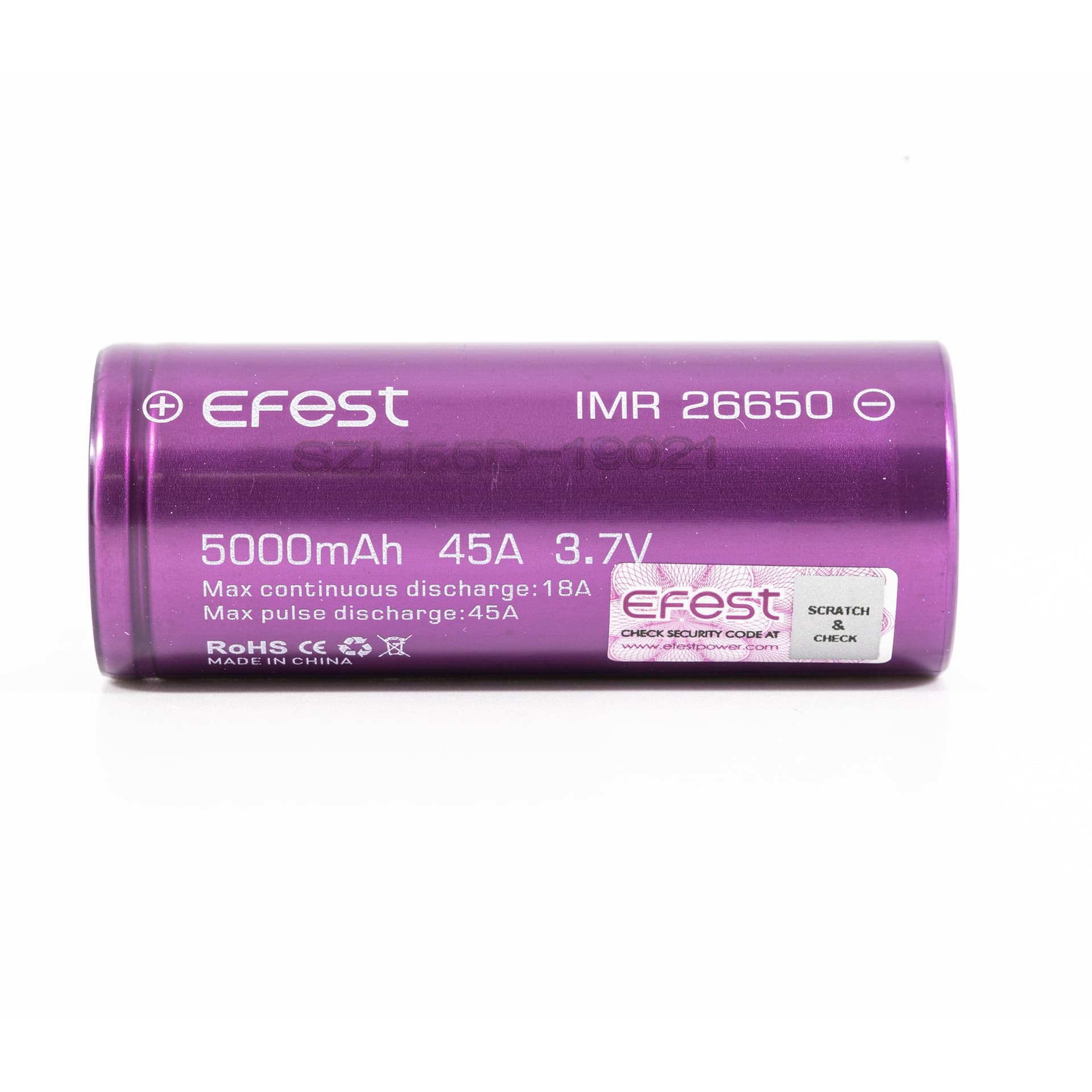 Efest 26650 5000mAh 3.7V 40A Flat Top Li-ion Battery (2pc) [DG]