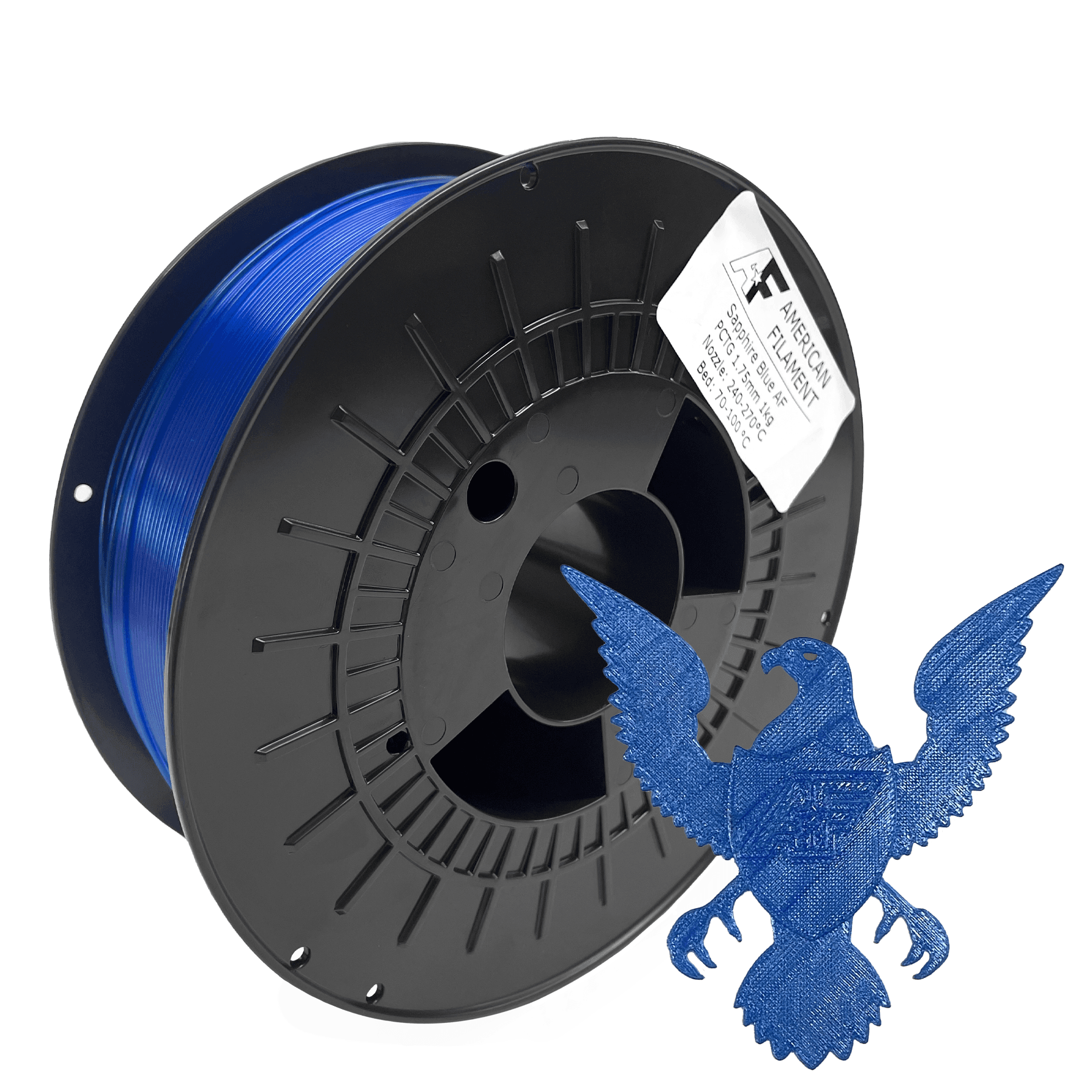 Transparent Sapphire Blue AF 1.75mm PCTG Filament Made in the USA! for fpv drones