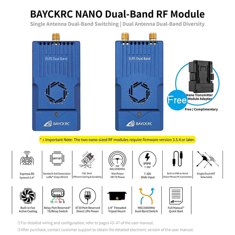 BAYCK Nano Dual Band TX Module 915MHz2.4GHz for fpv drones 3