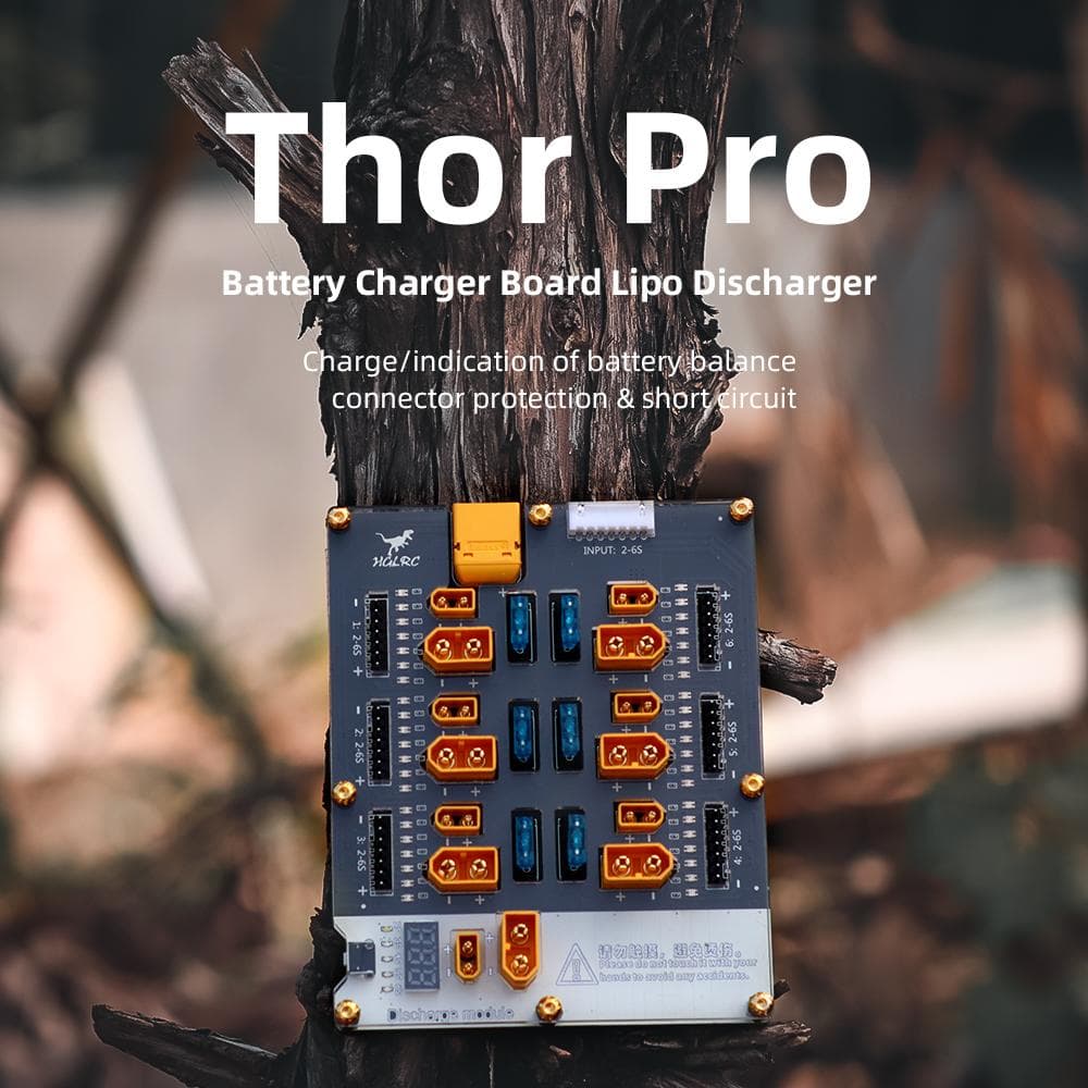HGLRC Thor 6 Port Lipo Battery Balance Charger Board Pro 40A XT60 XT30 Plug 2-6S Integrated with Lipo Discharger for IMAX B6 ISDT Q6 Nano HOTA D6 Pro P6