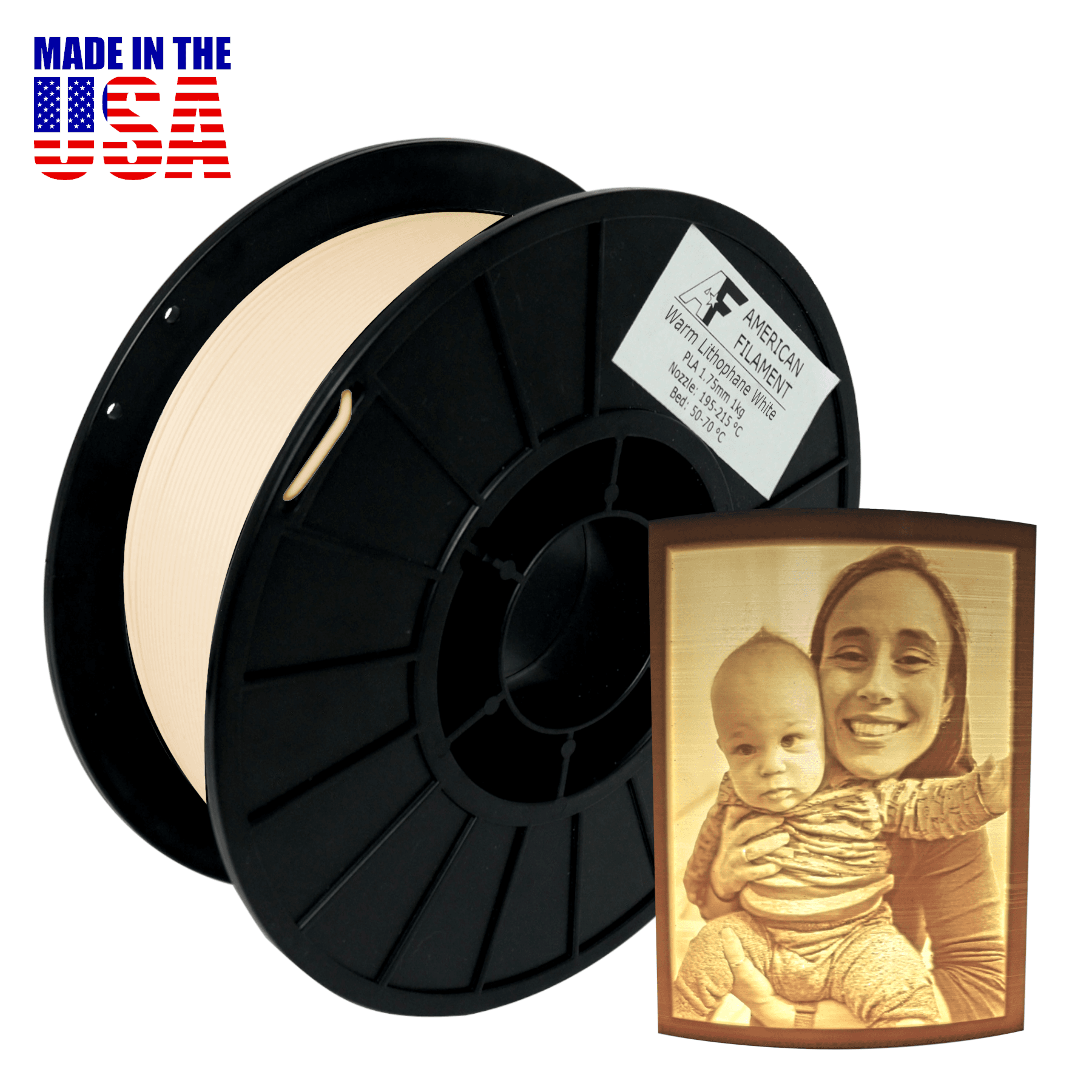 Warm Lithophane White AF 1.75mm PLA Filament - created by Lithophane Maker! for fpv drones 1