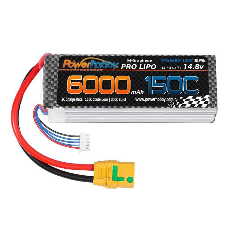Powerhobby XTREME 4S 14.8V 6000mah 150c-300C Lipo Battery W XT90 4-Cell for fpv drones 3