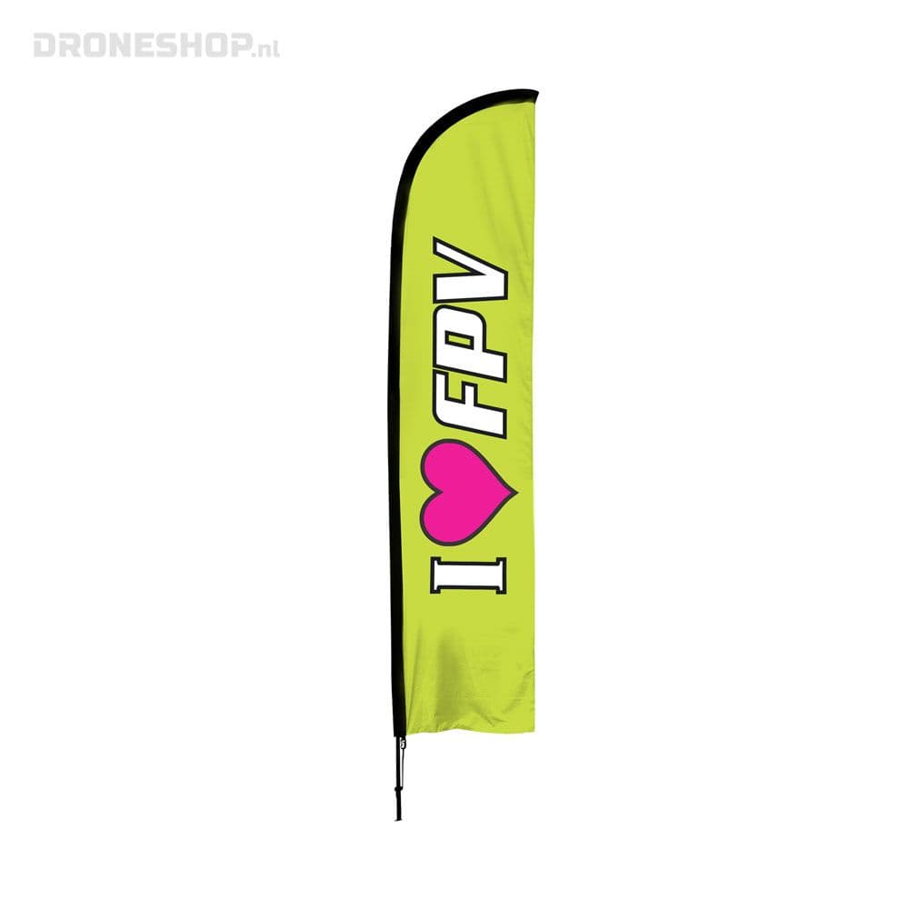 I LOVE FPV Vlag (4 meter) - GROEN + Mast