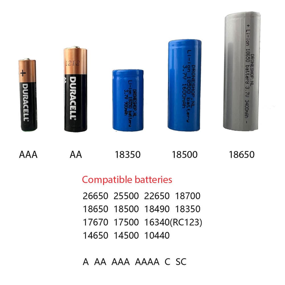 USB-Lader met display voor vier stuks 18650/18350 batterijen for fpv drones 2