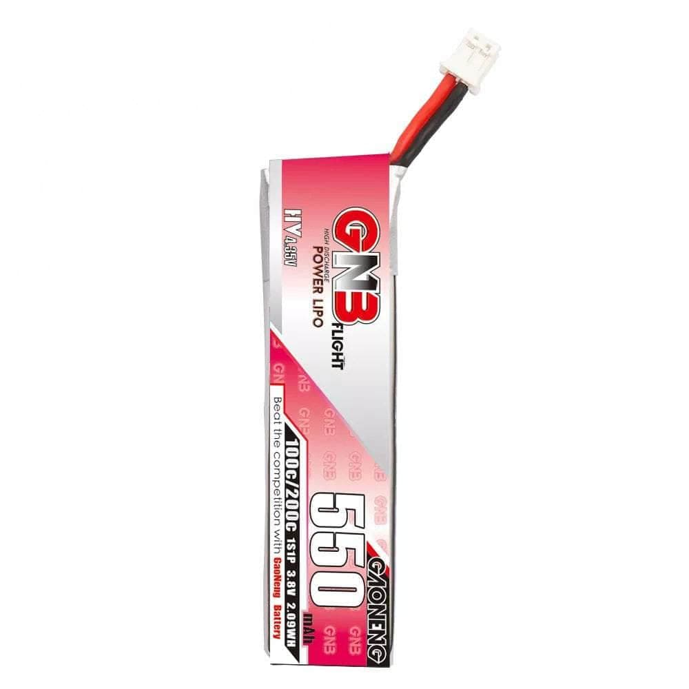Gaoneng GNB 3.8V 1S 550mAh 100C LiHv Whoop/Micro Battery w/ PH2.0 for fpv drones